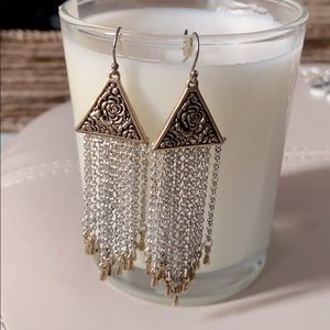 Lucky Brand silver/gold long earrings